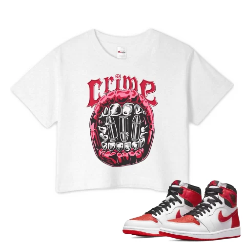 TeeVivo Crop Top Match Air Jordan 1 Retro High OG Heritage Crime – Air Jordan 1 Crop Top, AJ1 Crop Top