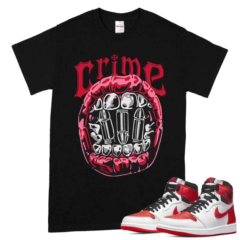 TeeVivo T-Shirt Match Air Jordan 1 Retro High OG Heritage Crime – Air Jordan 1 Shirt, AJ1 Shirt