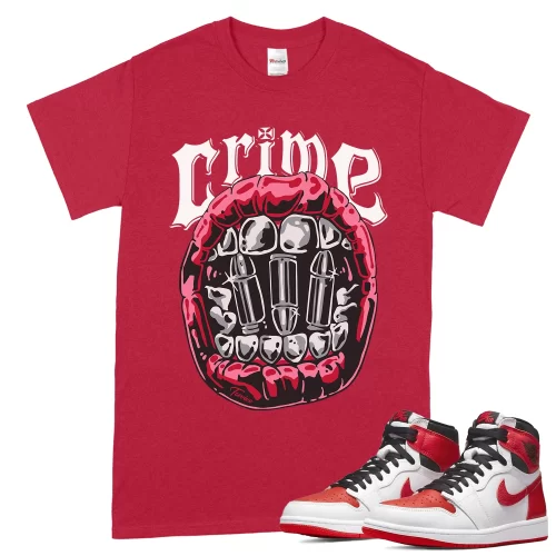 TeeVivo T-Shirt Match Air Jordan 1 Retro High OG Heritage Crime – Air Jordan 1 Shirt, AJ1 Shirt