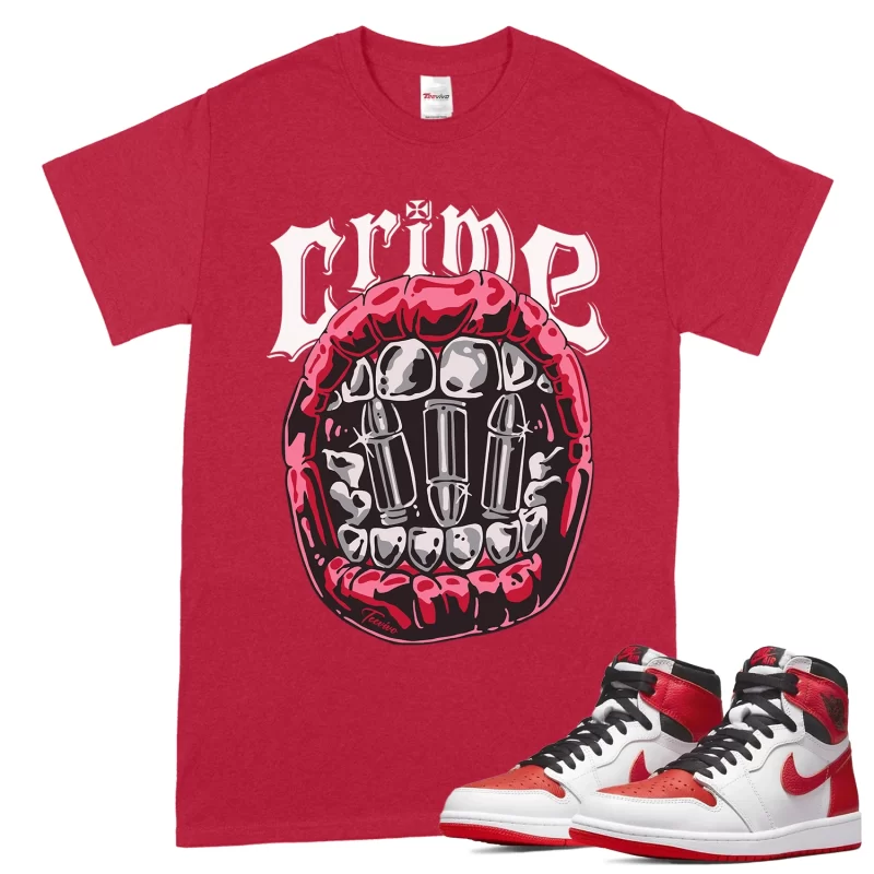 TeeVivo T-Shirt Match Air Jordan 1 Retro High OG Heritage Crime – Air Jordan 1 Shirt, AJ1 Shirt