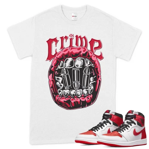 TeeVivo T-Shirt Match Air Jordan 1 Retro High OG Heritage Crime – Air Jordan 1 Shirt, AJ1 Shirt