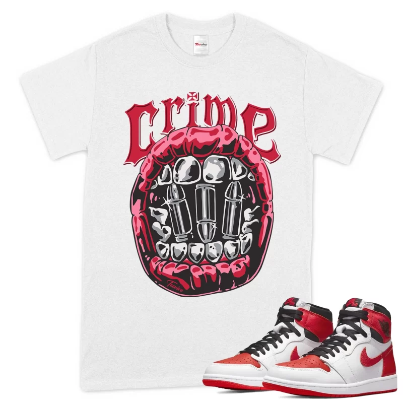 TeeVivo T-Shirt Match Air Jordan 1 Retro High OG Heritage Crime – Air Jordan 1 Shirt, AJ1 Shirt