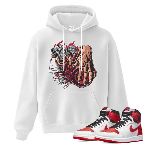 TeeVivo Hoodie Match Air Jordan 1 Retro High OG Heritage Gambling – Air Jordan 1 Hoodie, AJ1 Hoodie