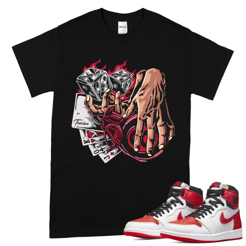 TeeVivo T-Shirt Match Air Jordan 1 Retro High OG Heritage Gambling – Air Jordan 1 Shirt, AJ1 Shirt