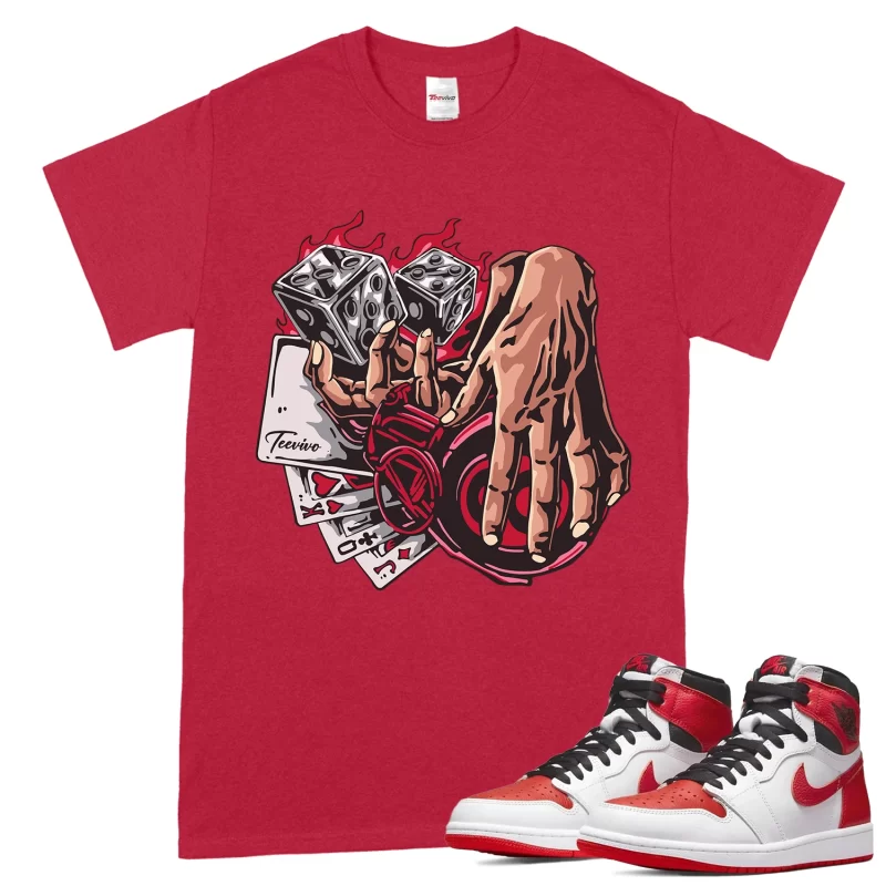 TeeVivo T-Shirt Match Air Jordan 1 Retro High OG Heritage Gambling – Air Jordan 1 Shirt, AJ1 Shirt