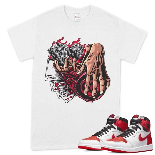 TeeVivo T-Shirt Match Air Jordan 1 Retro High OG Heritage Gambling – Air Jordan 1 Shirt, AJ1 Shirt