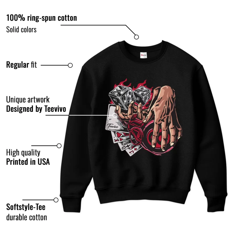 TeeVivo Sweatshirt Match Air Jordan 1 Retro High OG Heritage Gambling – Air Jordan 1 Sweatshirt, AJ1 Sweatshirt