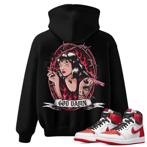 TeeVivo Hoodie Match Air Jordan 1 Retro High OG Heritage God Daaamn – Air Jordan 1 Hoodie, AJ1 Hoodie
