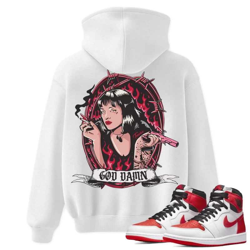 TeeVivo Hoodie Match Air Jordan 1 Retro High OG Heritage God Daaamn – Air Jordan 1 Hoodie, AJ1 Hoodie
