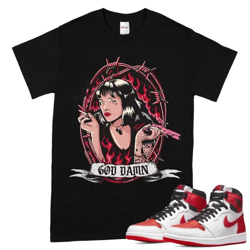 TeeVivo T-Shirt Match Air Jordan 1 Retro High OG Heritage God Daaamn – Air Jordan 1 Shirt, AJ1 Shirt