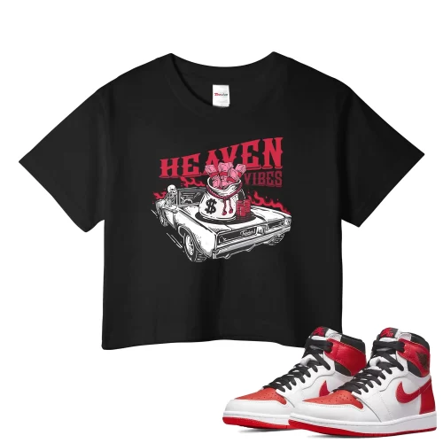 TeeVivo Crop Top Match Air Jordan 1 Retro High OG Heritage Heaven vibes – Air Jordan 1 Crop Top, AJ1 Crop Top