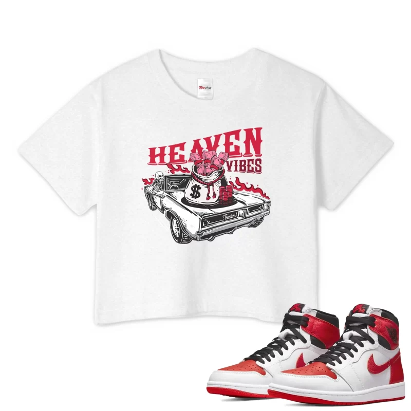 TeeVivo Crop Top Match Air Jordan 1 Retro High OG Heritage Heaven vibes – Air Jordan 1 Crop Top, AJ1 Crop Top