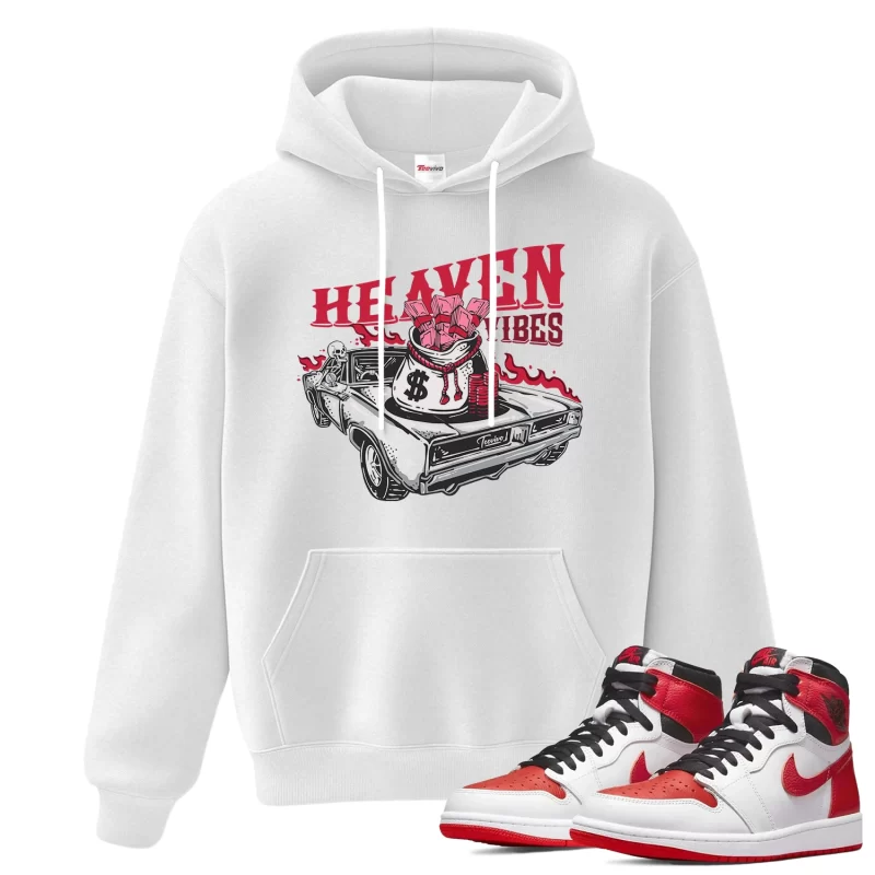 TeeVivo Hoodie Match Air Jordan 1 Retro High OG Heritage Heaven vibes – Air Jordan 1 Hoodie, AJ1 Hoodie