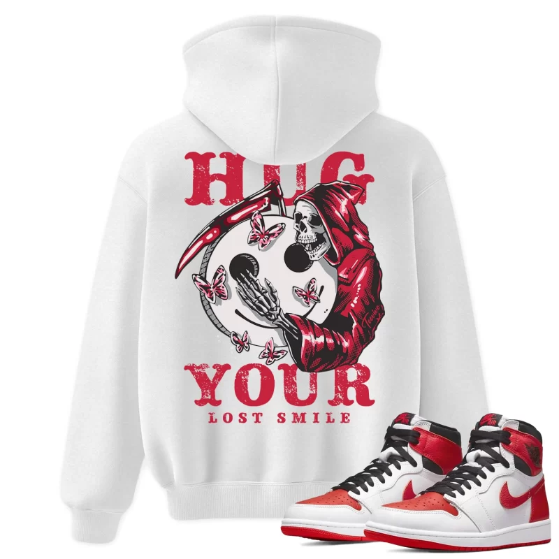 TeeVivo Hoodie Match Air Jordan 1 Retro High OG Heritage Hug your lost smile – Air Jordan 1 Hoodie, AJ1 Hoodie