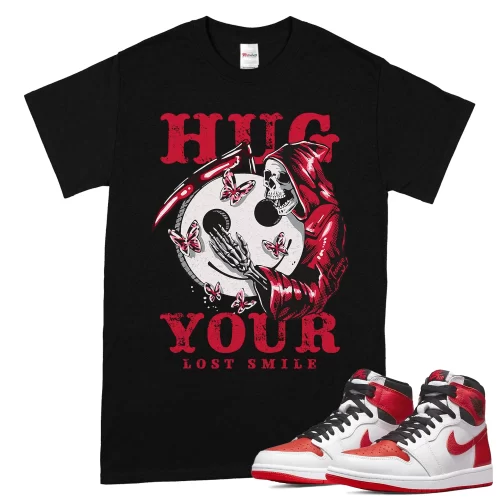 TeeVivo T-Shirt Match Air Jordan 1 Retro High OG Heritage Hug your lost smile – Air Jordan 1 Shirt, AJ1 Shirt