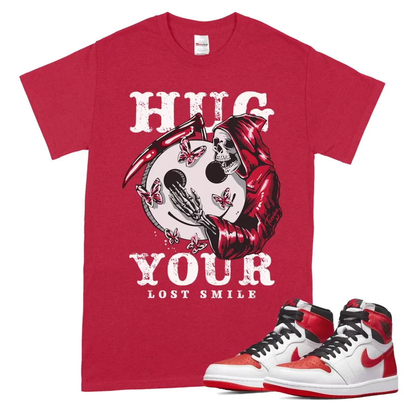 TeeVivo T-Shirt Match Air Jordan 1 Retro High OG Heritage Hug your lost smile – Air Jordan 1 Shirt, AJ1 Shirt