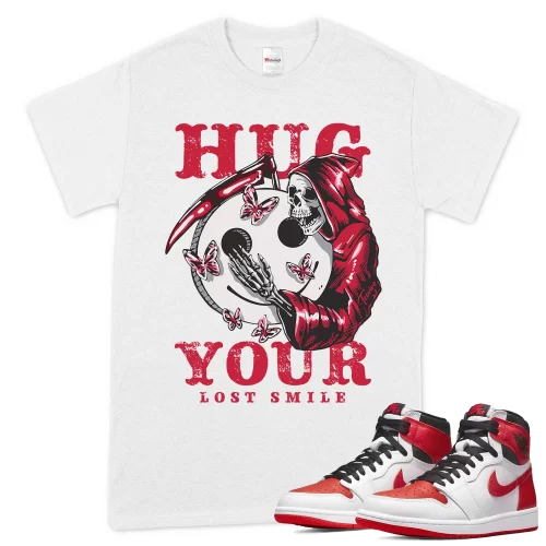 TeeVivo T-Shirt Match Air Jordan 1 Retro High OG Heritage Hug your lost smile – Air Jordan 1 Shirt, AJ1 Shirt