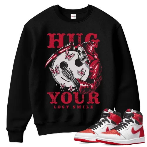 TeeVivo Sweatshirt Match Air Jordan 1 Retro High OG Heritage Hug your lost smile – Air Jordan 1 Sweatshirt, AJ1 Sweatshirt