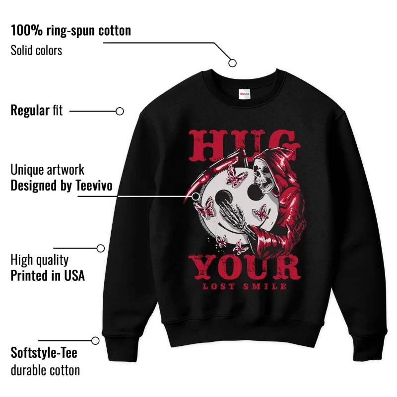 TeeVivo Sweatshirt Match Air Jordan 1 Retro High OG Heritage Hug your lost smile – Air Jordan 1 Sweatshirt, AJ1 Sweatshirt