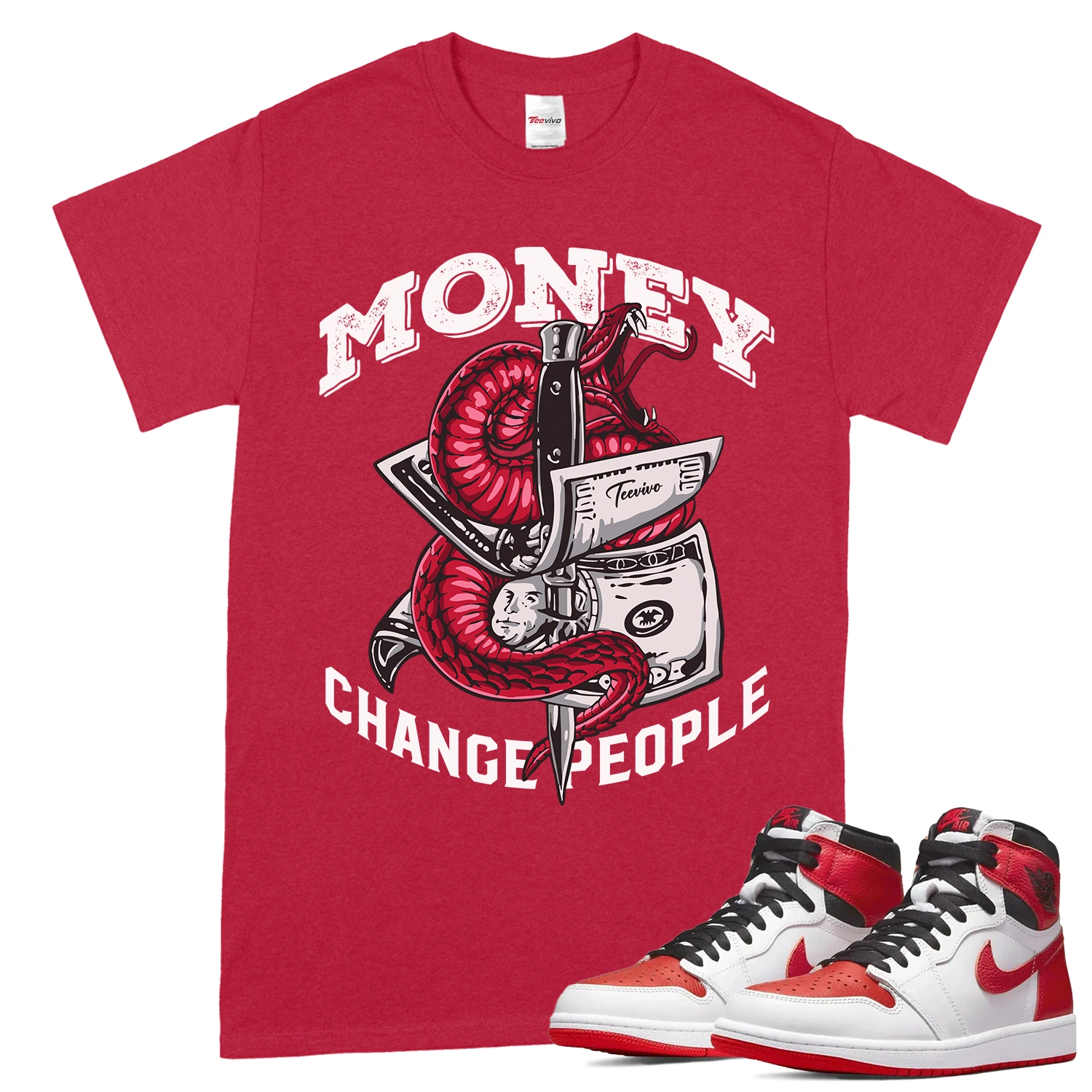 TeeVivo T-Shirt Match Air Jordan 1 Retro High OG Heritage Money change people – Air Jordan 1 Shirt, AJ1 Shirt