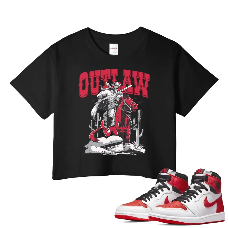 TeeVivo Crop Top Match Air Jordan 1 Retro High OG Heritage Outlaw – Air Jordan 1 Crop Top, AJ1 Crop Top