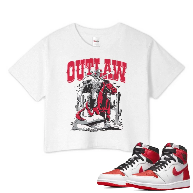 TeeVivo Crop Top Match Air Jordan 1 Retro High OG Heritage Outlaw – Air Jordan 1 Crop Top, AJ1 Crop Top
