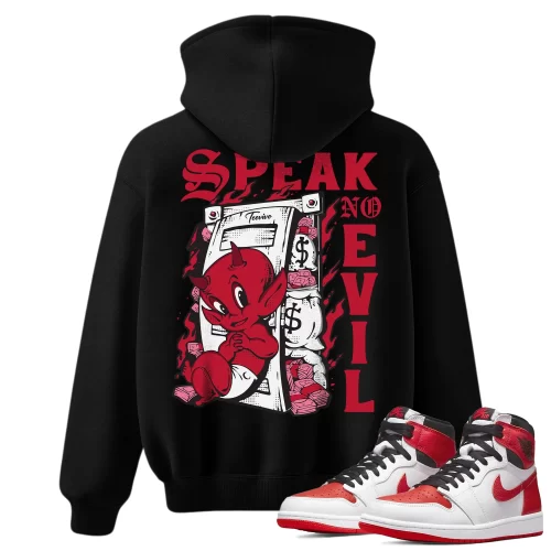TeeVivo Hoodie Match Air Jordan 1 Retro High OG Heritage Speak no evil – Air Jordan 1 Hoodie, AJ1 Hoodie