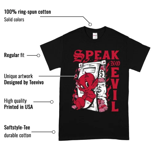 TeeVivo T-Shirt Match Air Jordan 1 Retro High OG Heritage Speak no evil – Air Jordan 1 Shirt, AJ1 Shirt