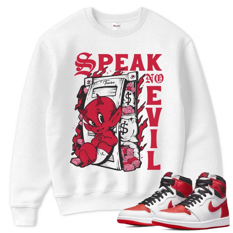 TeeVivo Sweatshirt Match Air Jordan 1 Retro High OG Heritage Speak no evil – Air Jordan 1 Sweatshirt, AJ1 Sweatshirt