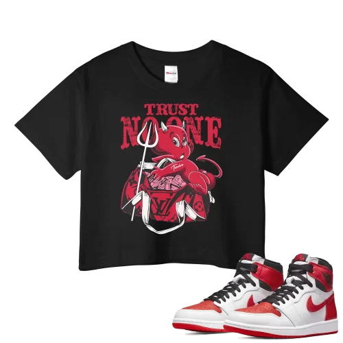 TeeVivo Crop Top Match Air Jordan 1 Retro High OG Heritage Trust no one – Air Jordan 1 Crop Top, AJ1 Crop Top