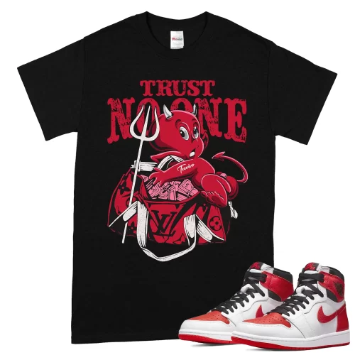 TeeVivo T-Shirt Match Air Jordan 1 Retro High OG Heritage Trust no one – Air Jordan 1 Shirt, AJ1 Shirt