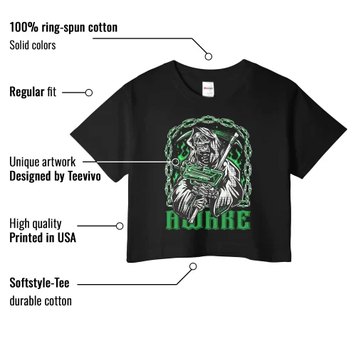TeeVivo Crop Top Match Air Jordan 1 Retro High OG Lucky Green Awake – Air Jordan 1 Crop Top, AJ1 Crop Top