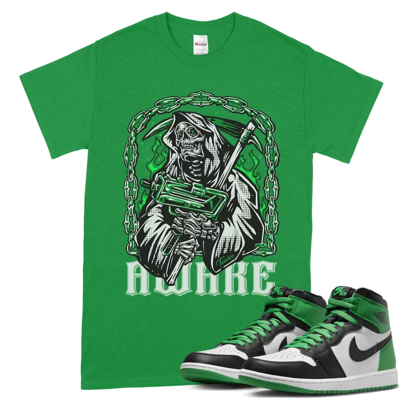 TeeVivo T-Shirt Match Air Jordan 1 Retro High OG Lucky Green Awake – Air Jordan 1 Shirt, AJ1 Shirt