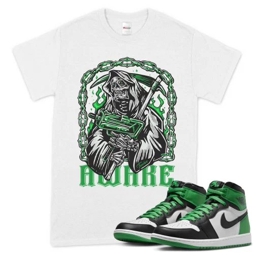 TeeVivo T-Shirt Match Air Jordan 1 Retro High OG Lucky Green Awake – Air Jordan 1 Shirt, AJ1 Shirt