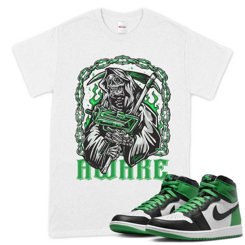 TeeVivo T-Shirt Match Air Jordan 1 Retro High OG Lucky Green Awake – Air Jordan 1 Shirt, AJ1 Shirt