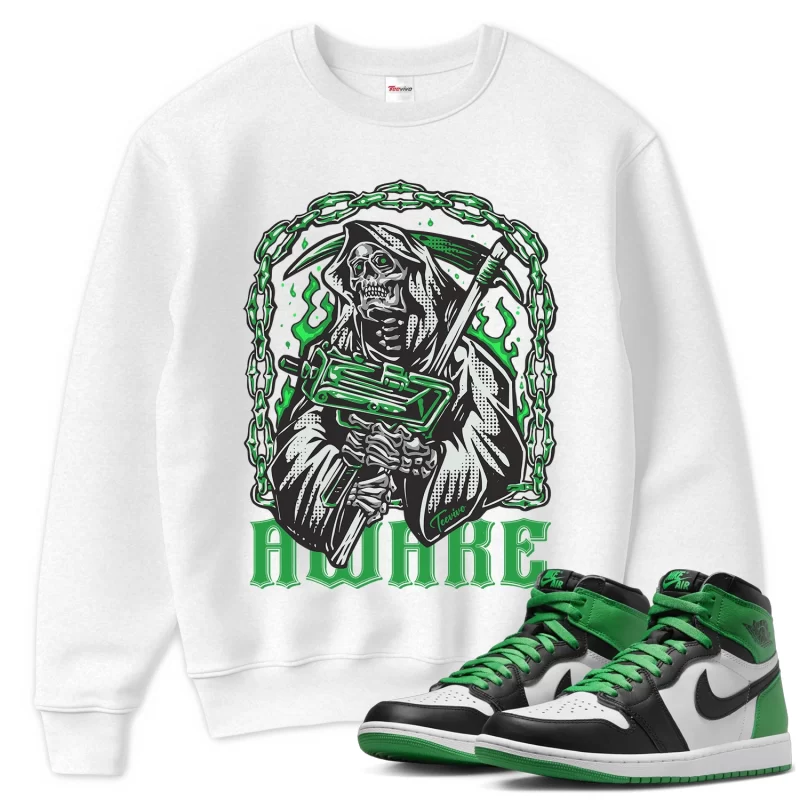 TeeVivo Sweatshirt Match Air Jordan 1 Retro High OG Lucky Green Awake – Air Jordan 1 Sweatshirt, AJ1 Sweatshirt