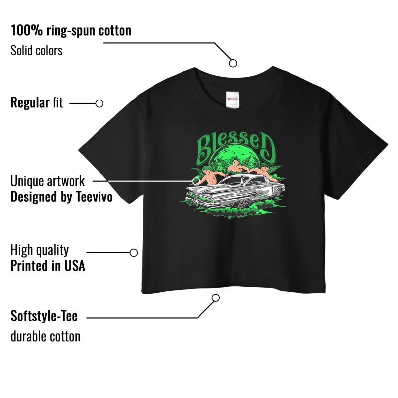 TeeVivo Crop Top Match Air Jordan 1 Retro High OG Lucky Green Blessed – Air Jordan 1 Crop Top, AJ1 Crop Top