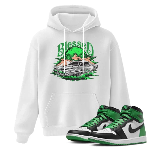 TeeVivo Hoodie Match Air Jordan 1 Retro High OG Lucky Green Blessed – Air Jordan 1 Hoodie, AJ1 Hoodie