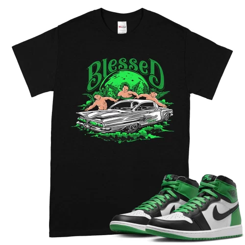 TeeVivo T-Shirt Match Air Jordan 1 Retro High OG Lucky Green Blessed – Air Jordan 1 Shirt, AJ1 Shirt