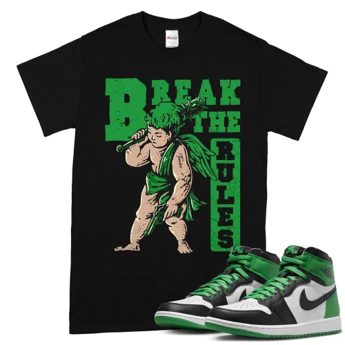 TeeVivo T-Shirt Match Air Jordan 1 Retro High OG Lucky Green Break the rules – Air Jordan 1 Shirt, AJ1 Shirt