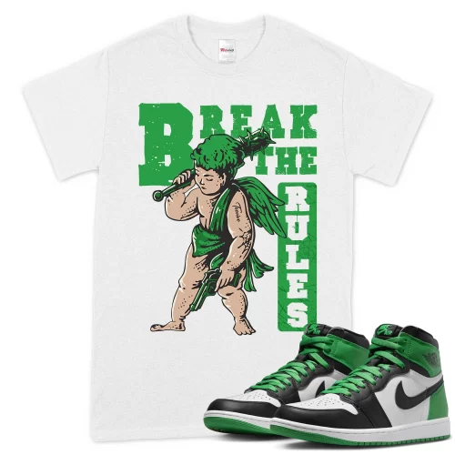 TeeVivo T-Shirt Match Air Jordan 1 Retro High OG Lucky Green Break the rules – Air Jordan 1 Shirt, AJ1 Shirt