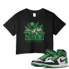 TeeVivo Crop Top Match Air Jordan 1 Retro High OG Lucky Green Burning the ground – Air Jordan 1 Crop Top, AJ1 Crop Top