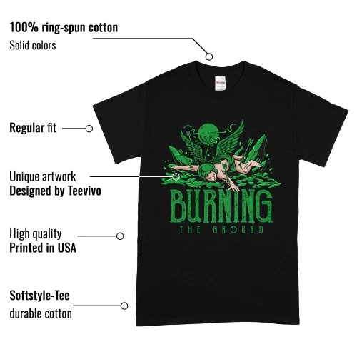 TeeVivo T-Shirt Match Air Jordan 1 Retro High OG Lucky Green Burning the ground – Air Jordan 1 Shirt, AJ1 Shirt