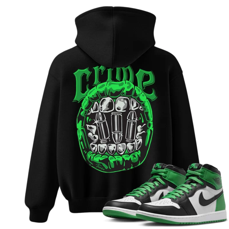 TeeVivo Hoodie Match Air Jordan 1 Retro High OG Lucky Green Crime – Air Jordan 1 Hoodie, AJ1 Hoodie