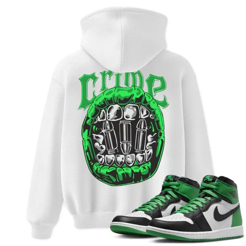 TeeVivo Hoodie Match Air Jordan 1 Retro High OG Lucky Green Crime – Air Jordan 1 Hoodie, AJ1 Hoodie