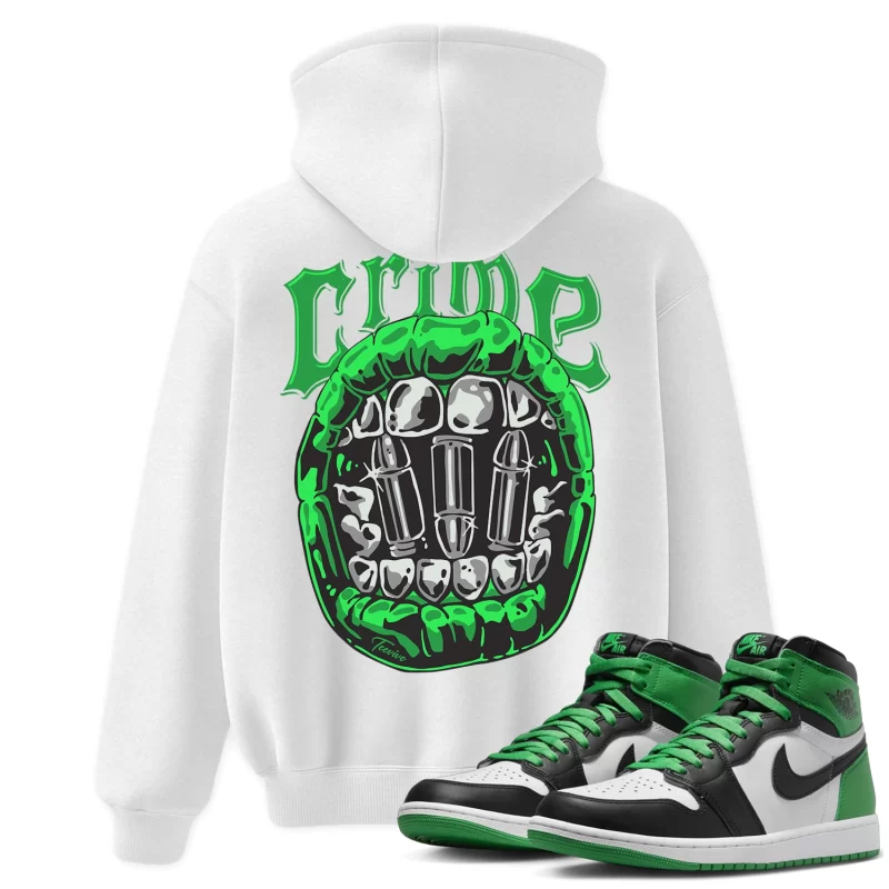 TeeVivo Hoodie Match Air Jordan 1 Retro High OG Lucky Green Crime – Air Jordan 1 Hoodie, AJ1 Hoodie
