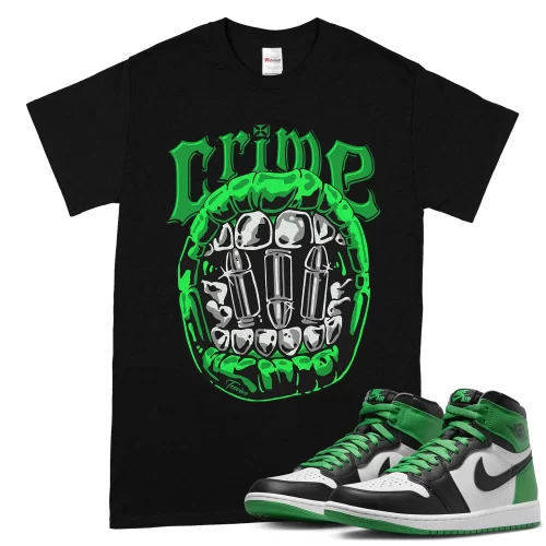 TeeVivo T-Shirt Match Air Jordan 1 Retro High OG Lucky Green Crime – Air Jordan 1 Shirt, AJ1 Shirt