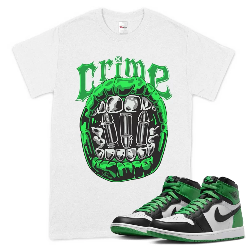 TeeVivo T-Shirt Match Air Jordan 1 Retro High OG Lucky Green Crime – Air Jordan 1 Shirt, AJ1 Shirt