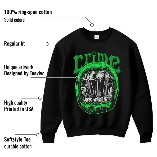 TeeVivo Sweatshirt Match Air Jordan 1 Retro High OG Lucky Green Crime – Air Jordan 1 Sweatshirt, AJ1 Sweatshirt