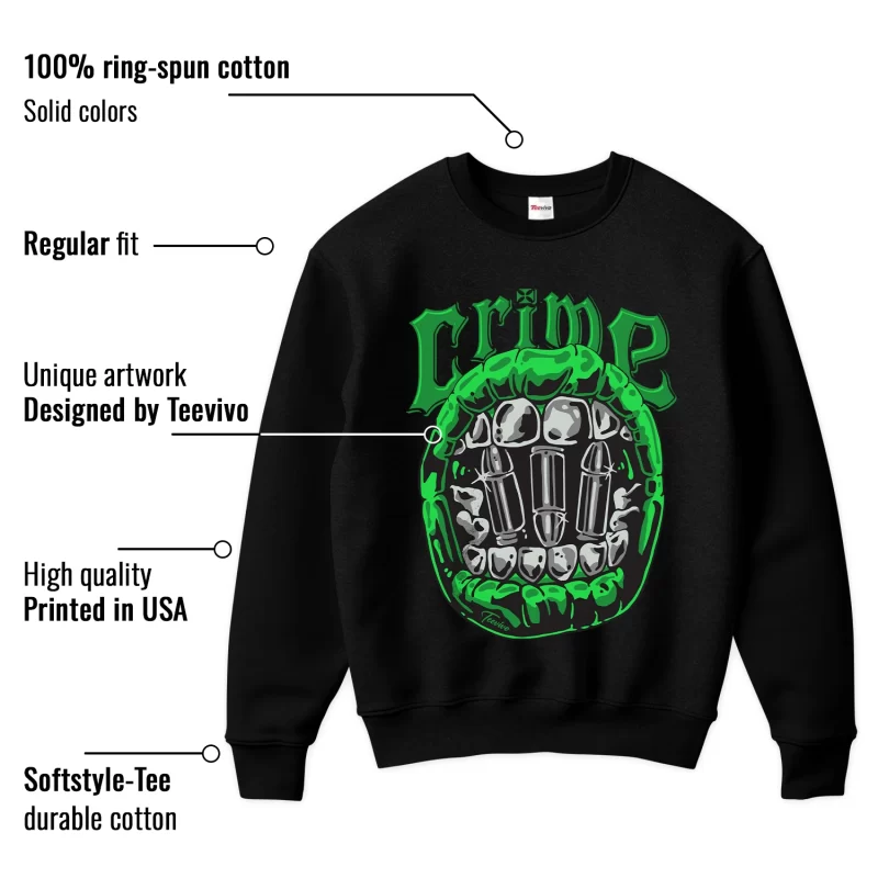 TeeVivo Sweatshirt Match Air Jordan 1 Retro High OG Lucky Green Crime – Air Jordan 1 Sweatshirt, AJ1 Sweatshirt